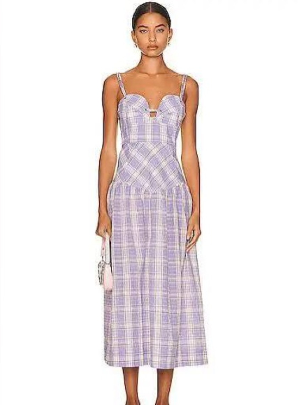 Ganni Organic cotton Plaid seersucker dress Like New tried once!Sundress GWP